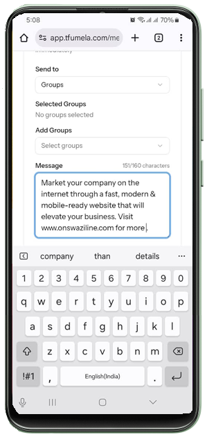 Send Text Messages Online in Seconds via Tfumela Bulk Messaging